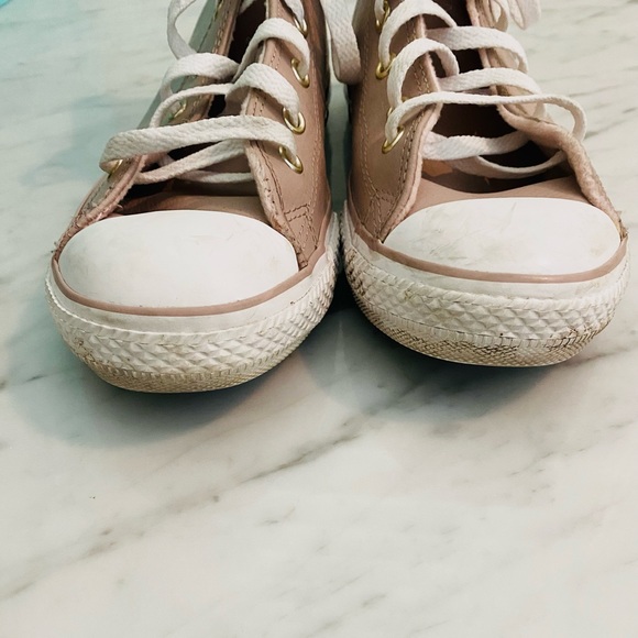 Converse All Leather All Star Chuck Taylor High Top Junior - Picture 2 of 7